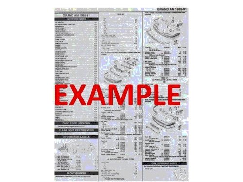 1997 - 2004 CHEVROLET CORVETTE PART NUMBERS, LABOR & PRICE ILLUSTRATED SHEETS