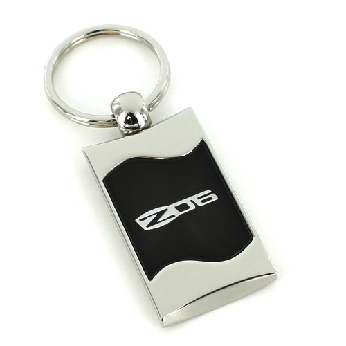 CORVETTE Z06 BLACK SPUN BRUSHED METAL KEY RING