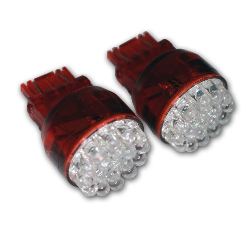 TuningPros LEDRS-3157-R19 Rear Signal LED Light Bulbs 3157, 19 LED Red 2-pc Set