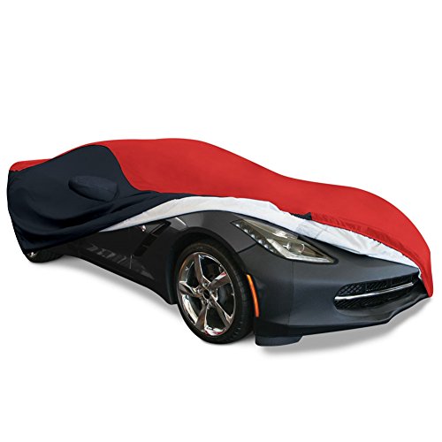 C7 Corvette Stingray Ultraguard Plus Car Cover - Indoor/Outdoor Protection : Red/Black