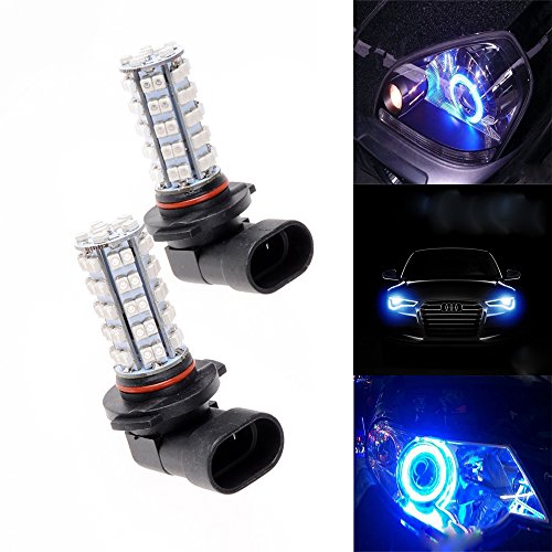 Pair of 9005 HB3 9145 9140 H10 Super Blue 68-SMD LED Bulbs For Driving Fog Light 12V