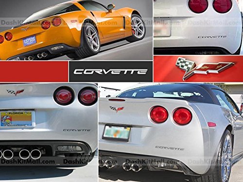 Chevrolet Corvette C6 2005 2006 2007 2008 2009 2010 2011 2012 Rear Bumper Letter Insert Not Decals - Black