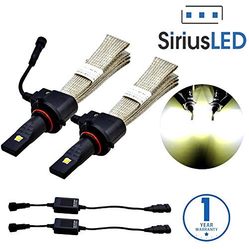 SiriusLED XM L2 Chipset Super Bright 5000 Lumens Fan-less CREE LED Bulbs Conversion Kit for Car Headlights Fog Lights Driving DRL 9005 9145 HB3 H10 6000K Xenon White