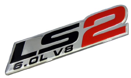 thumbnail image 2 of DNA Motoring 6.0L Emblem – Polished Chrome & Red – Stick On Metal Badge – Rear Placement 2 of 5